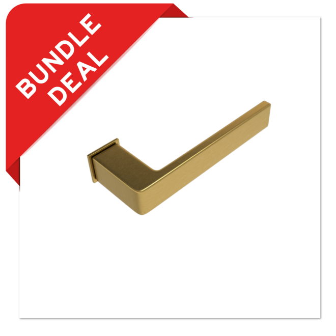 Sluitwerkpakketten met Deurkruk Quadrate 28 Minimal Mat Messing